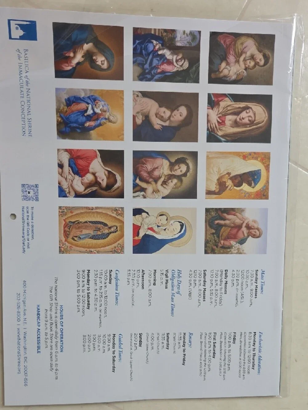 Our Lady in Art 2027 Wall Calendar - Brown & Cream